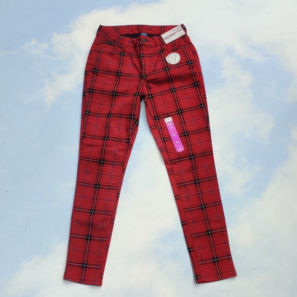 Red Plaid Tartan Skinny Jeans Fall Jeans Back To School Cute Collegiate Pants